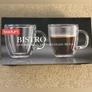 Bodum Bistro Espresso Thermo-Glass Mugs 5oz - Brand New